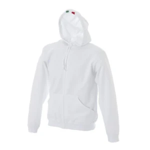Asti White Felpa Zip Lunga